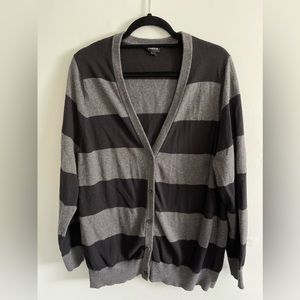 Torrid Black and Gray Long Sleeve Button Down Cardigan